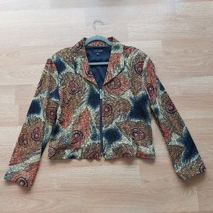 Stunning Gilani Peacock Zip-up Blazer